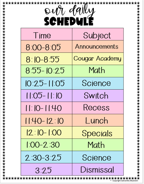 Daily Schedule 